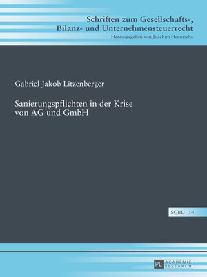 cover image of Sanierungspflichten in der Krise von AG und GmbH